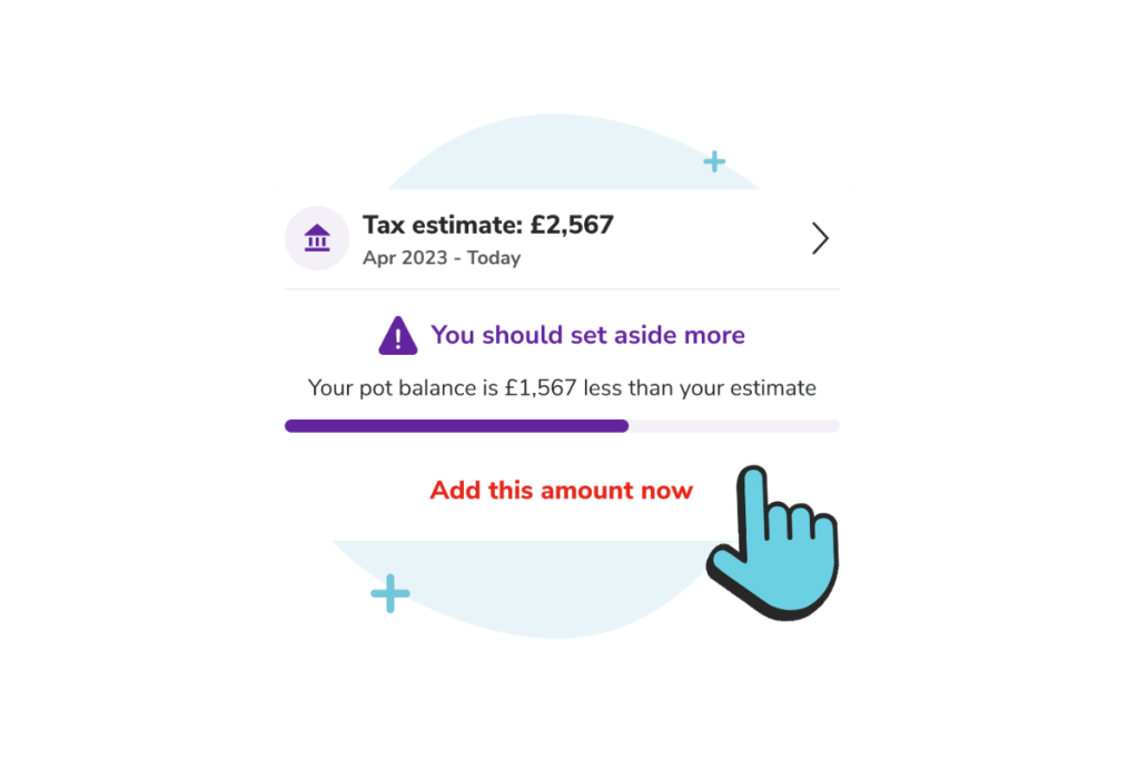 smart tax screen showing how much extra needed to add to tax pot