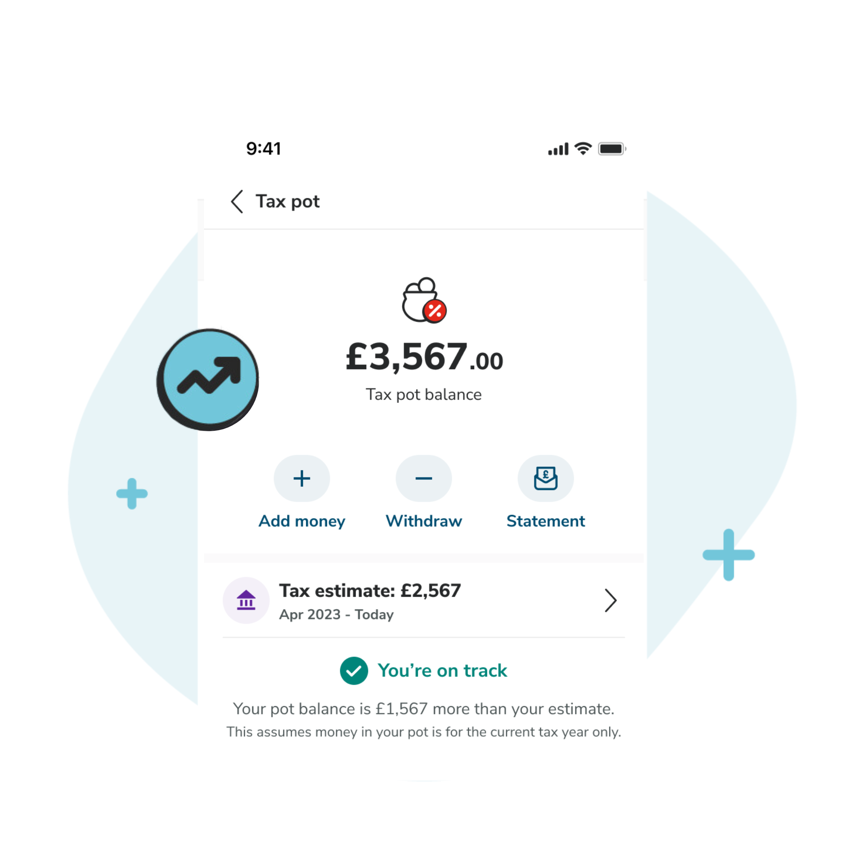 Tax pots feature automatically setting aside money for tax