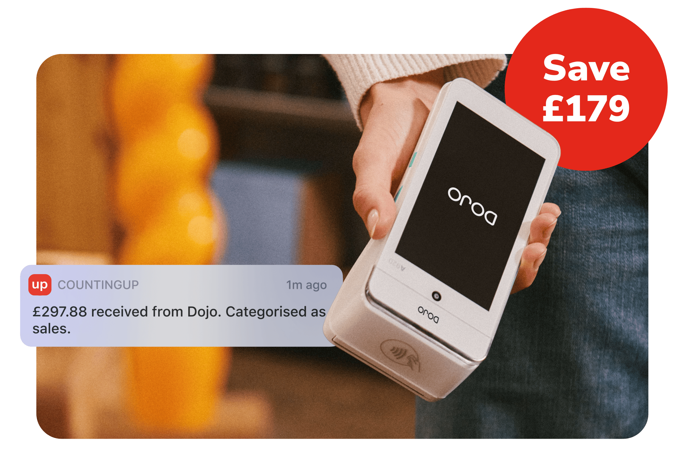 Dojo Go card reader and notification from Countingup business current account